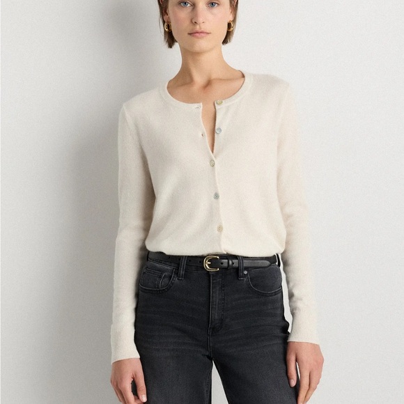 Quince Sweaters - New~Quince 100% Mongolian Cashmere Cream Button-Up Cardigan~Small